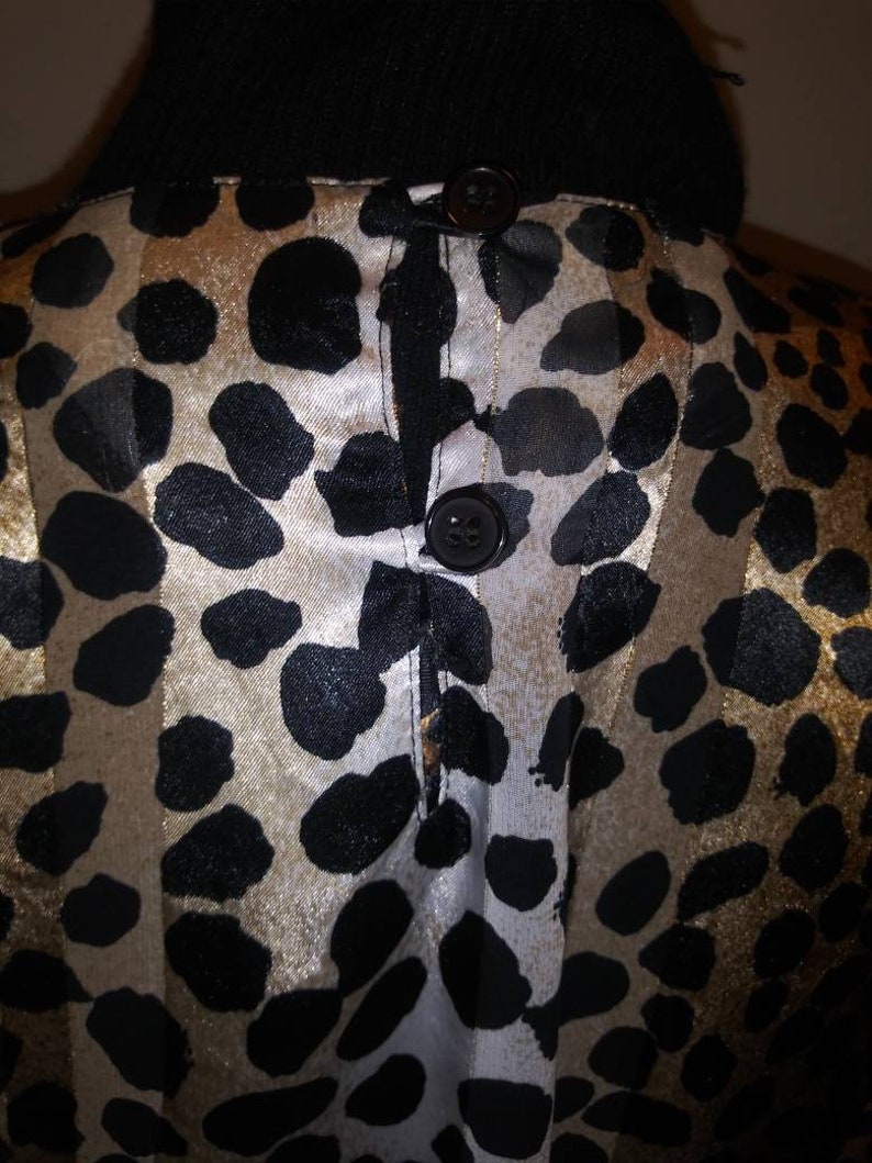 print silk blouse Vintage FIJI Leopard-ANIMAL