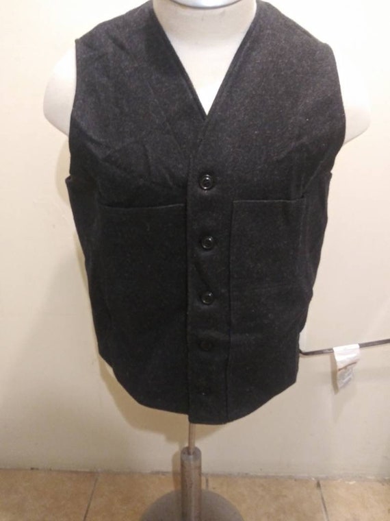 Filson Mackinaw Wool Vest Charcoal Gray Size Xlarg