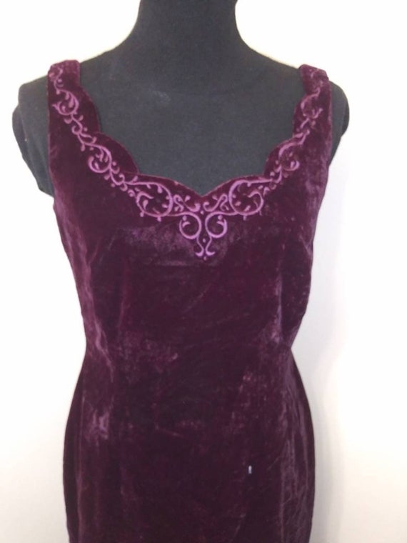 Phoebe Vintage Mini Velvet Burgundy dress size 10 | Etsy