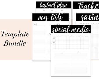 LuxBook Digital Template Bundle Add-On , Budget planner, Social media planner, Printables