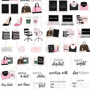The Boss Babe Collection by LuxBook, digital stickers, planner stickers, goodnotes stickers, printable stickers
