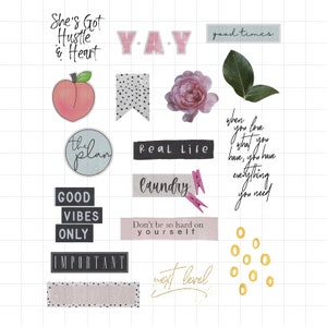 The Be Happy Collection by Luxbook, Digital planner stickers, Goodnotes stickers, Clip art, image 3