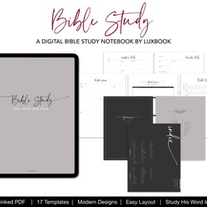 Bible Study Notebook by Luxbook, Digital Notebook, Goodnotes, PDF, Aesthetic Bible Study