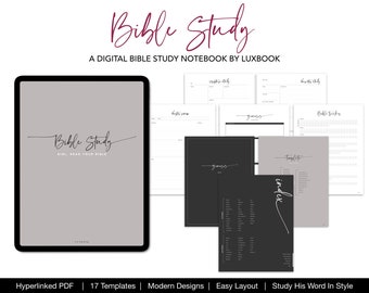 Bible Study Notebook by Luxbook, Digital Notebook, Goodnotes, PDF, Aesthetic Bible Study