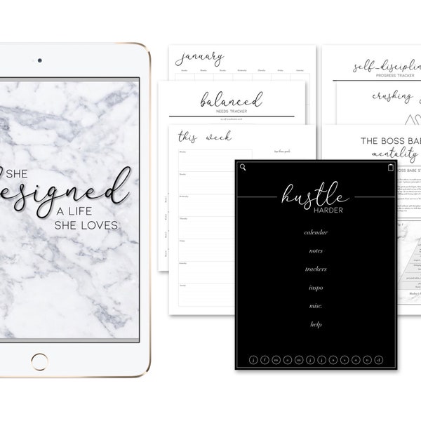 The LuxBook Duchess Digital Planner, Goodnotes planner, modern planner