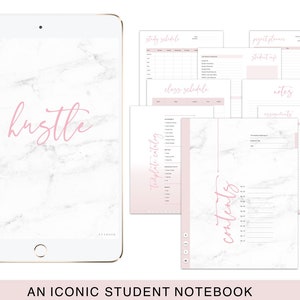 Pink Academic Notebook by Luxbook , Digital Notebook, Student Notebook, Goodnotes Notebook, College Notebook