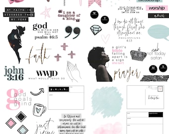 The Faith Collection, digital planning stickers, Christian stickers, bible journaling stickers, goodnotes stickers, digital planner