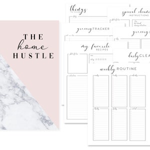The Home Hustle, pacote de modelos de manutenção doméstica da LuxBook, modelos de boas notas, inserções de planejador digital