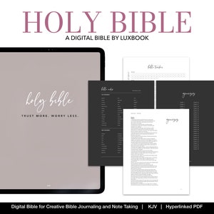 Digital Holy Bible, KJV, Bible Journaling, Creative Bible, PDF