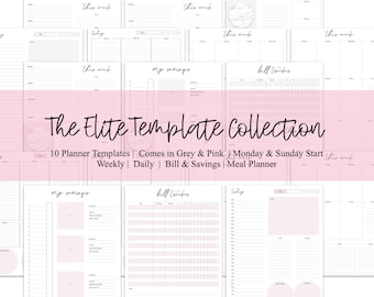 The Elite Template Collection, Planner Templates, Goodnotes Templates, Digital Planner