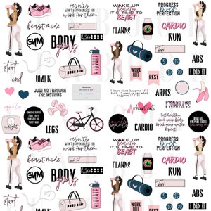 The Beast Mode Collection by LuxBook, Digital planner stickers, Fitness stickers, Work out stickers, Goodnotes stickers