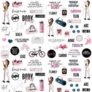 The Beast Mode Collection von LuxBook, Digitale Planer Aufkleber, Fitness Aufkleber, Workout Aufkleber, Goodnotes Aufkleber