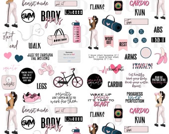 La collection Beast Mode par LuxBook, autocollants de planificateur numérique, autocollants de fitness, autocollants d'entraînement, autocollants Goodnotes