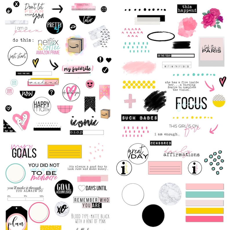 The Love to Layer II Collection by LuxBook, digital planner stickers, goodnotes stickers 