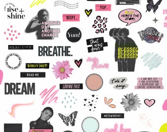 The Vision Board Collection by Luxbook, Goodnotes Stickers, Pink