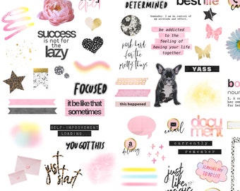 The Pretty Things Collection, Luxbook, Digital planner stickers, goodnotes stickers, clipart, digital planner, girly stickers, trendy