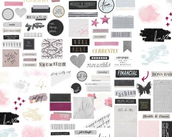 The Paper Chaser Collection by LuxBook, Digital planner stickers, Goodnotes stickers, Clipart, Collage