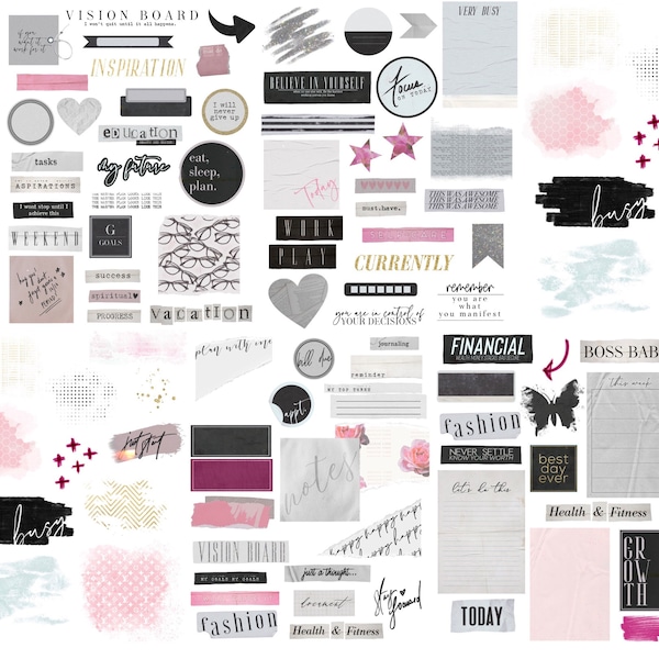 The Paper Chaser Collection by LuxBook, Digital planner stickers, Goodnotes stickers, Clipart, Collage
