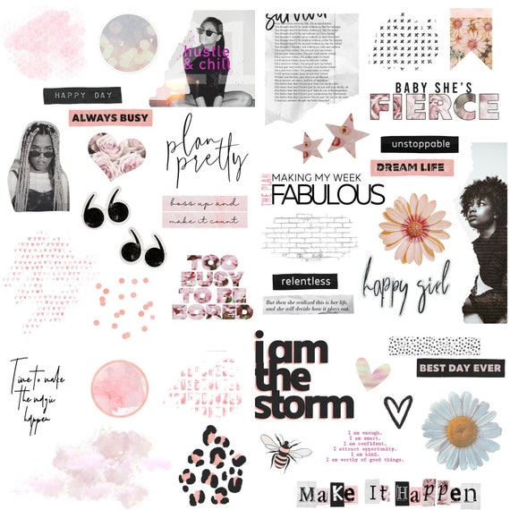 The Vision Board Collection by Luxbook, Goodnotes Stickers, Pink