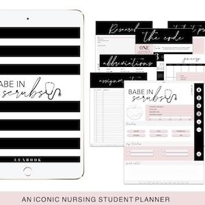 The Nursing Student Planner by LuxBook, Pink, Undated digital Planner, Academic Planner, Goodnotes planner