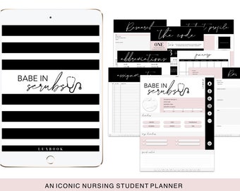 The Nursing Student Planner by LuxBook, Pink, Undated digital Planner, Academic Planner, Goodnotes planner