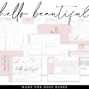 The Hello Beautiful by LuxBook, Pink, Digital Planner, Undated, Goodnotes planner