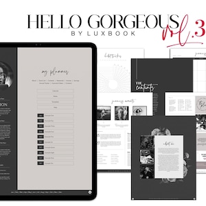 Hello Gorgeous Vol. 3 Digital Planner, Luxbook planner, aesthetic planner, minimalist planner, goodnotes planner, girly planner, undated zdjęcie 1