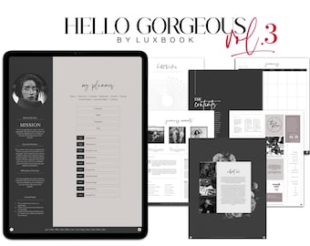 Hello Gorgeous Vol. 3 Digital Planner, Luxbook planner, aesthetic planner, minimalist planner, goodnotes planner, girly planner, undated