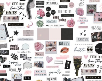 Collection Cover Girl par LuxBook, stickers agenda numérique, stickers magazine, stickers collage, stickers Goodnotes
