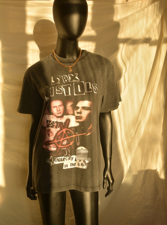 1990s Vintage Black Sex Pistols Band Tee l Rare P… - image 1