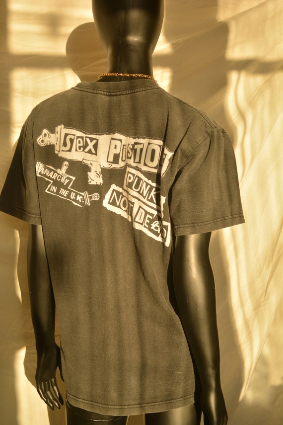 1990s Vintage Black Sex Pistols Band Tee l Rare P… - image 6