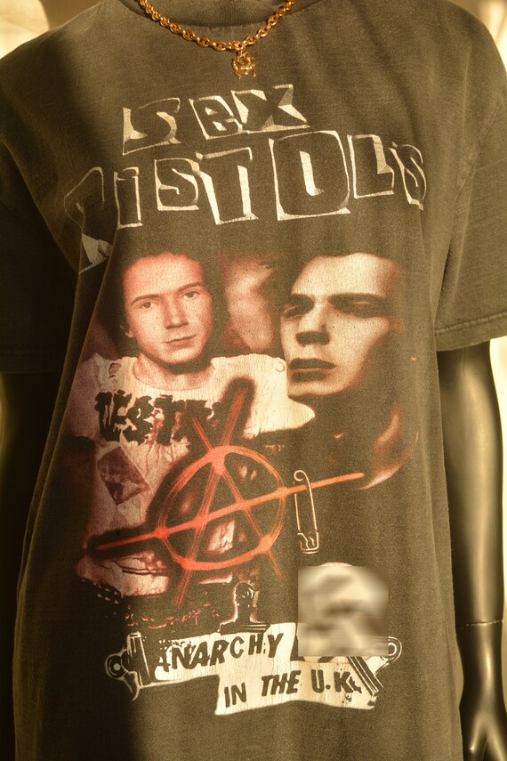 1990s Vintage Black Sex Pistols Band Tee l Rare P… - image 3