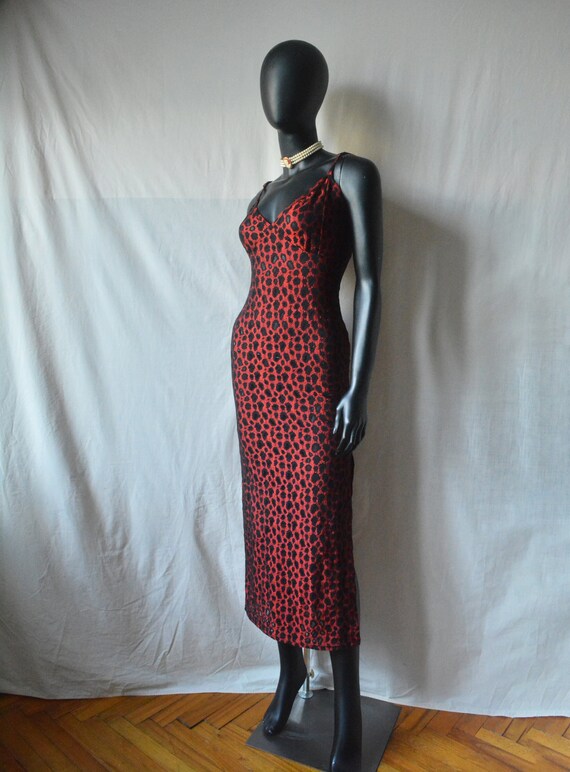 Biba red leopard print dress discount