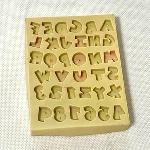 Letters and numbers silicone mold, Small  alphabets and numbers mold