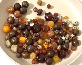 ヴィンテージアクリルビーズ、各種クラフト用品（10～28mm）