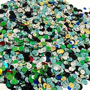 Paillettes multicolore, paillettes piatte sfuse di diverse dimensioni e colori, confezione da 3x2 pezzi (20 g)