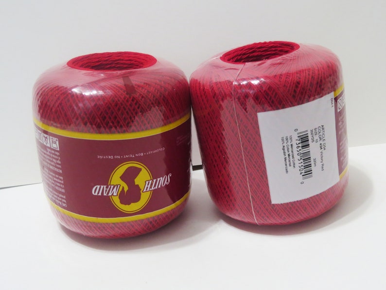 2 Vintage South Maid Crochet Thread Size 10 100 Mercerized Etsy