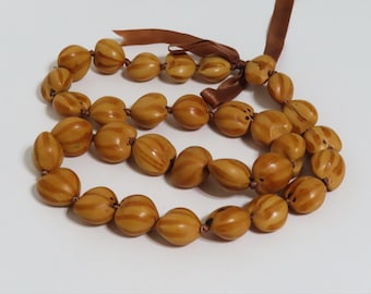 32 Natural Kukui Nut Beads: Hawaiian Focal Beads (23-27mm)
