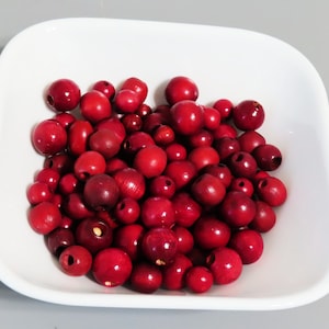 6+ Oz  lot of Red shade wood beads,Macramé round beads, 11 - 16 mm  red wood beads