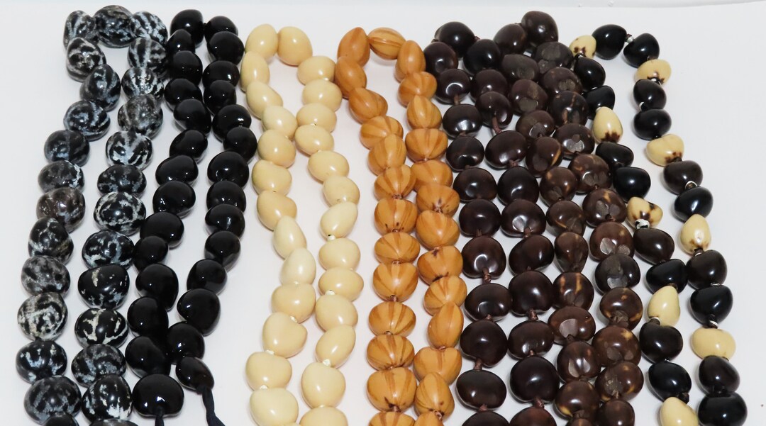 32 Natural Kukui Nut Beads Large Beads Focal Beads Kukui Etsy