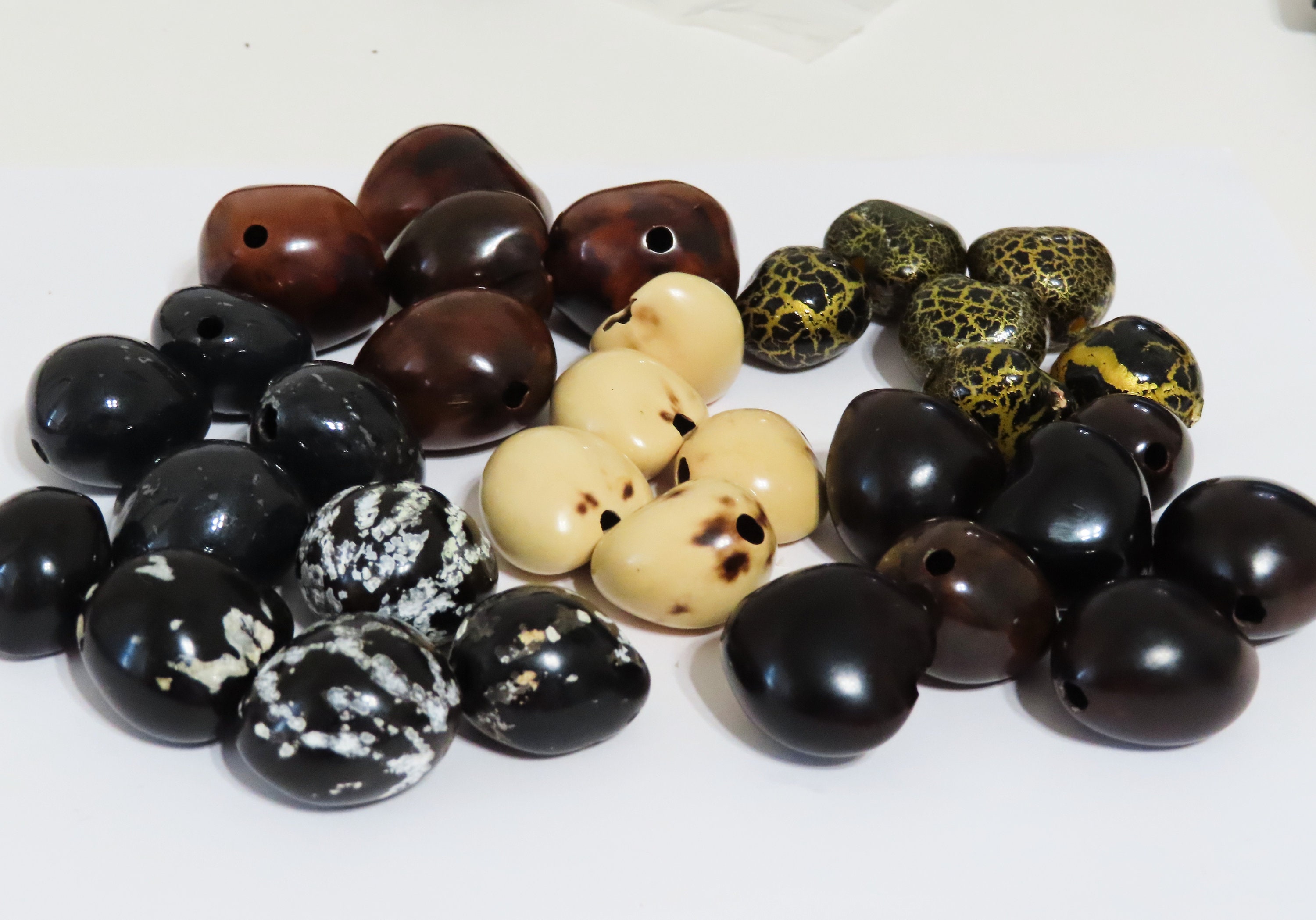 32 Natural Kukui Nut Beads Large Beads Focal Beads Kukui Etsy