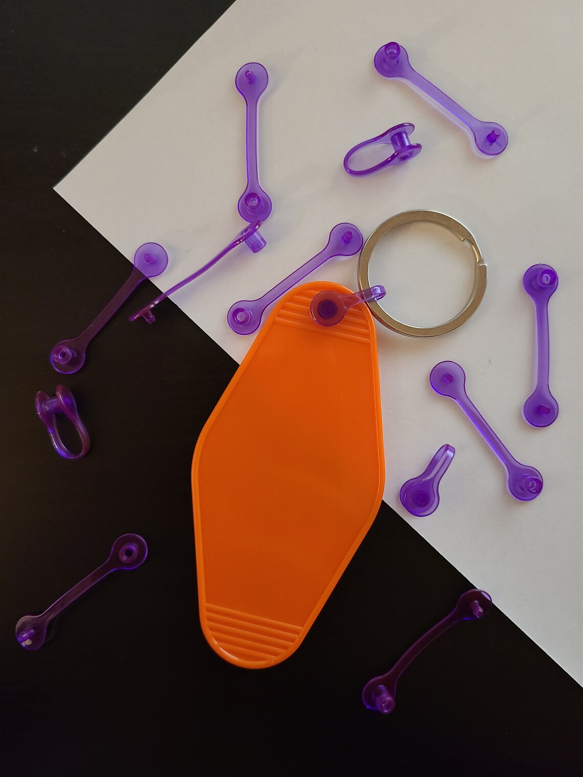 50 Pack of Plastic Keychain Tabs Connector Etsy