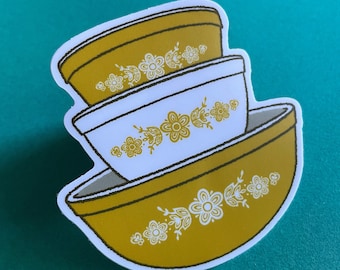 vintage sticker, vintage bowls sticker, foodie stickers, sticker, water bottle stickers, laptop stickers, gifts for chefs