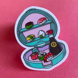 90s sticker, sushi sticker, foodie stickers, sushi gifts, water bottle stickers, laptop stickers