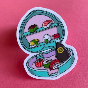 90s sticker, sushi sticker, foodie stickers, sushi gifts, water bottle stickers, laptop stickers