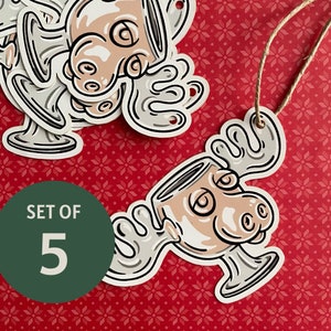 Moose Mug Gift Tags, Griswold Gift Tag, Christmas Gift Tag, Present Tag, holiday gift tag, Cousin Eddie