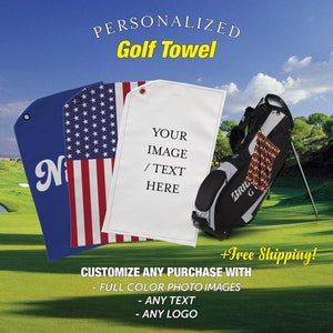 Personalized Golf Towel Perfect for Bachelor Party, Corporate Event, Anniversary, Father's Day Gift or Fund Raiser