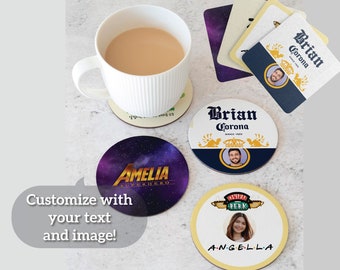 Personalized Heavy Weight Cardboard Coaster 6pk or 12 pk choose from different themes.