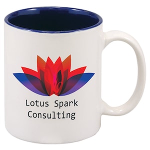 Taza de café personalizada con foto, texto personalizado, taza de té, decoración de oficina White/Blue Mug