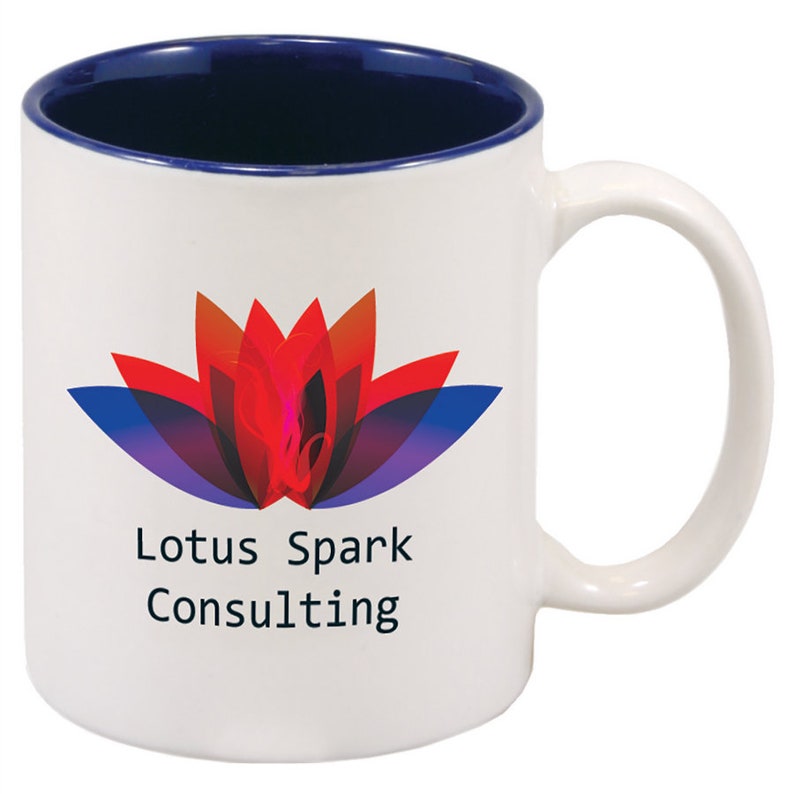 Taza de café personalizada con foto, texto personalizado, taza de té, decoración de oficina White/Blue Mug